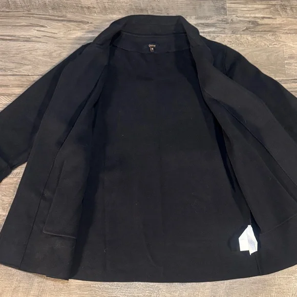 Quince 100% Cotton Black Open Front Knit Quarter Sleeve Cardigan - Size M - Picture 7 of 12